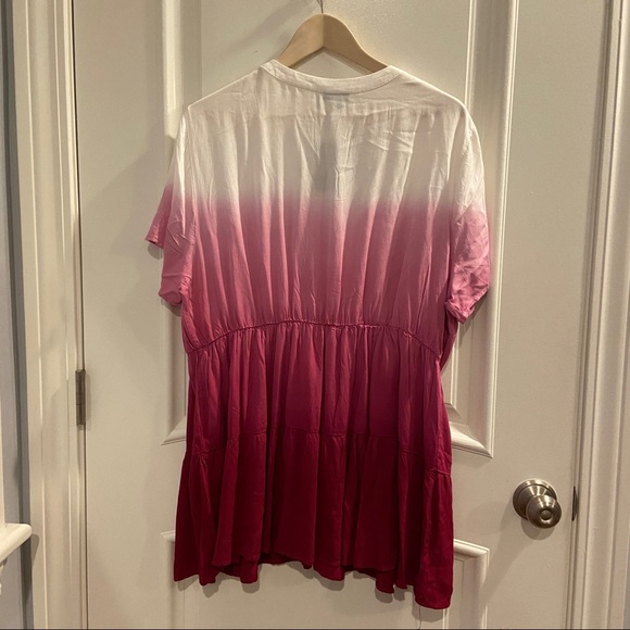 NWT torrid Lightweight Baby Doll Burgundy Dip Dye Tunic with Shirred Hem - Picture 7 of 12